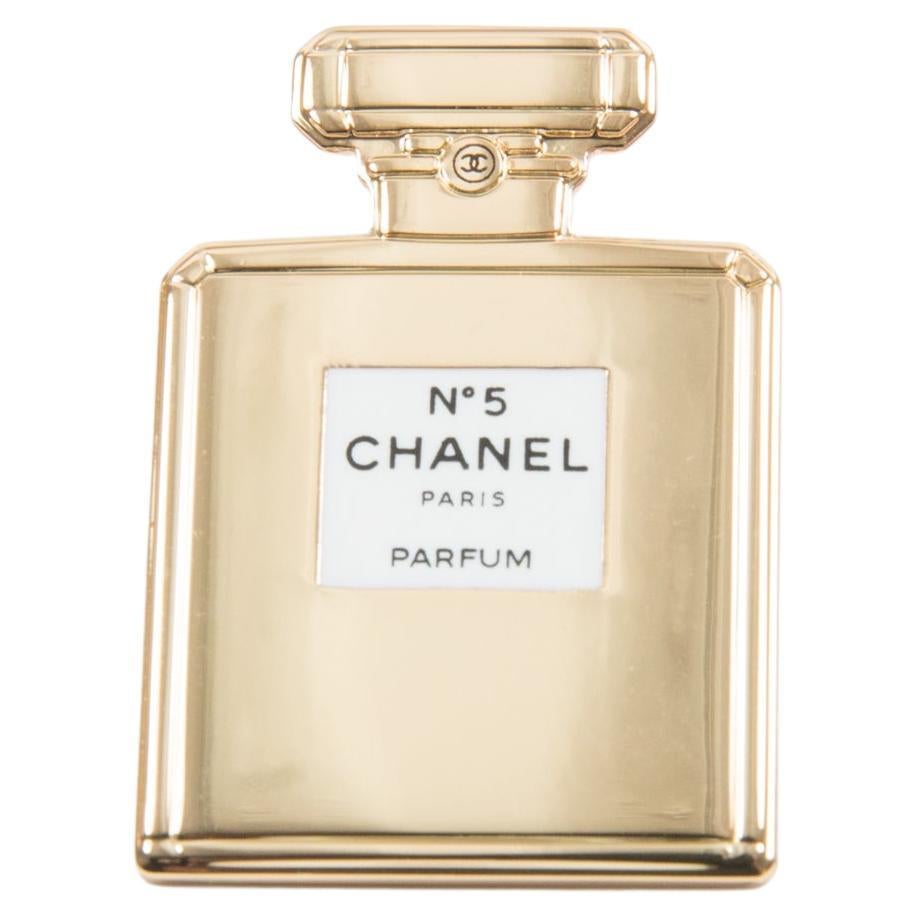 Chanel Gold Tone N 5 Parfum Brooch Pin For Sale at 1stDibs