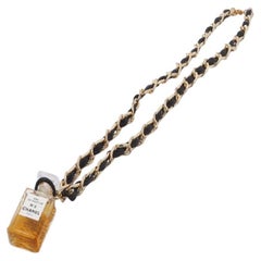 Chanel Gold-tone Perfume Bottle Charm Necklace
