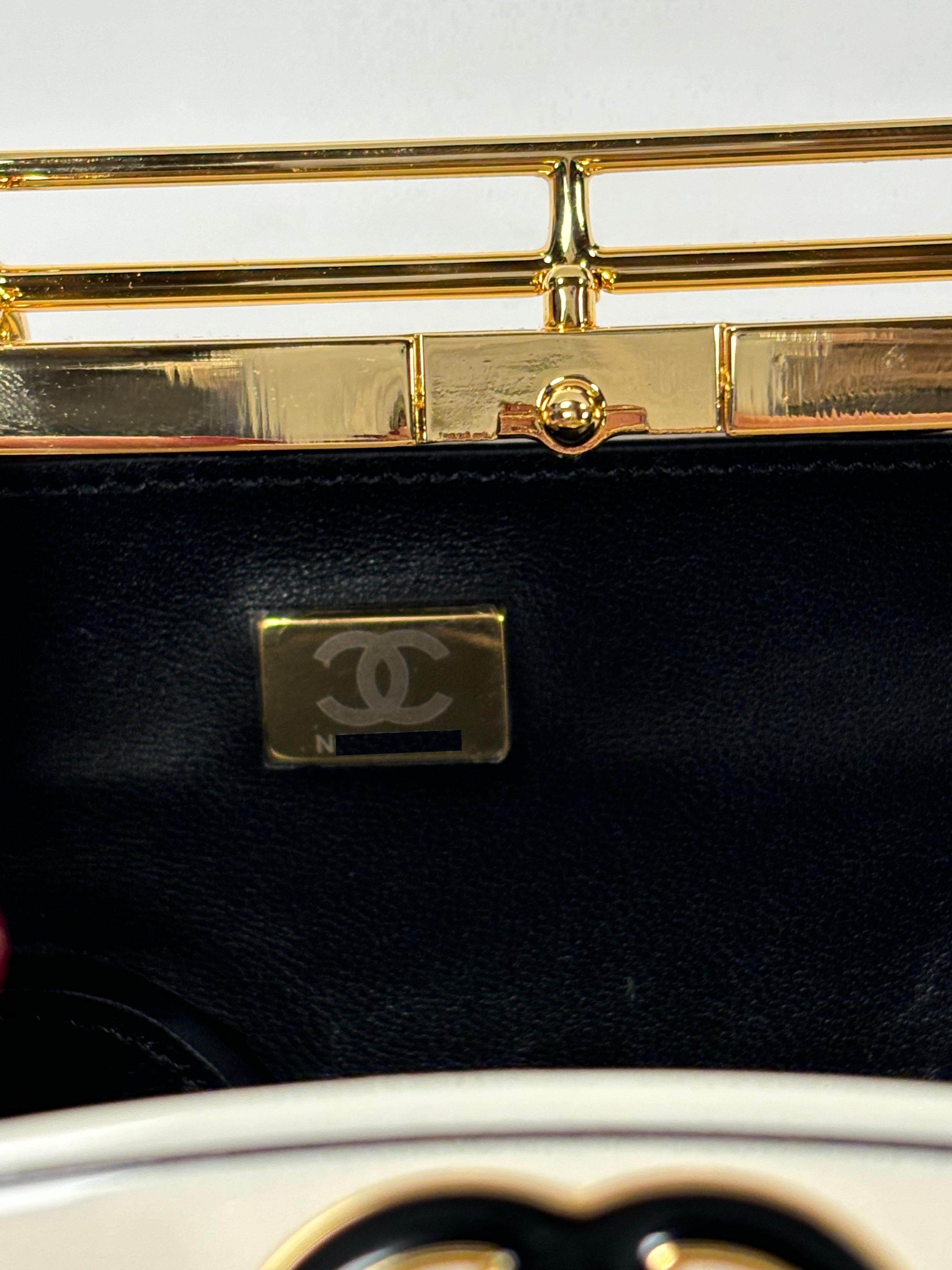 Chanel Gold-tone Plexi Enamel Stras Mini Van Minaudiere For Sale 6