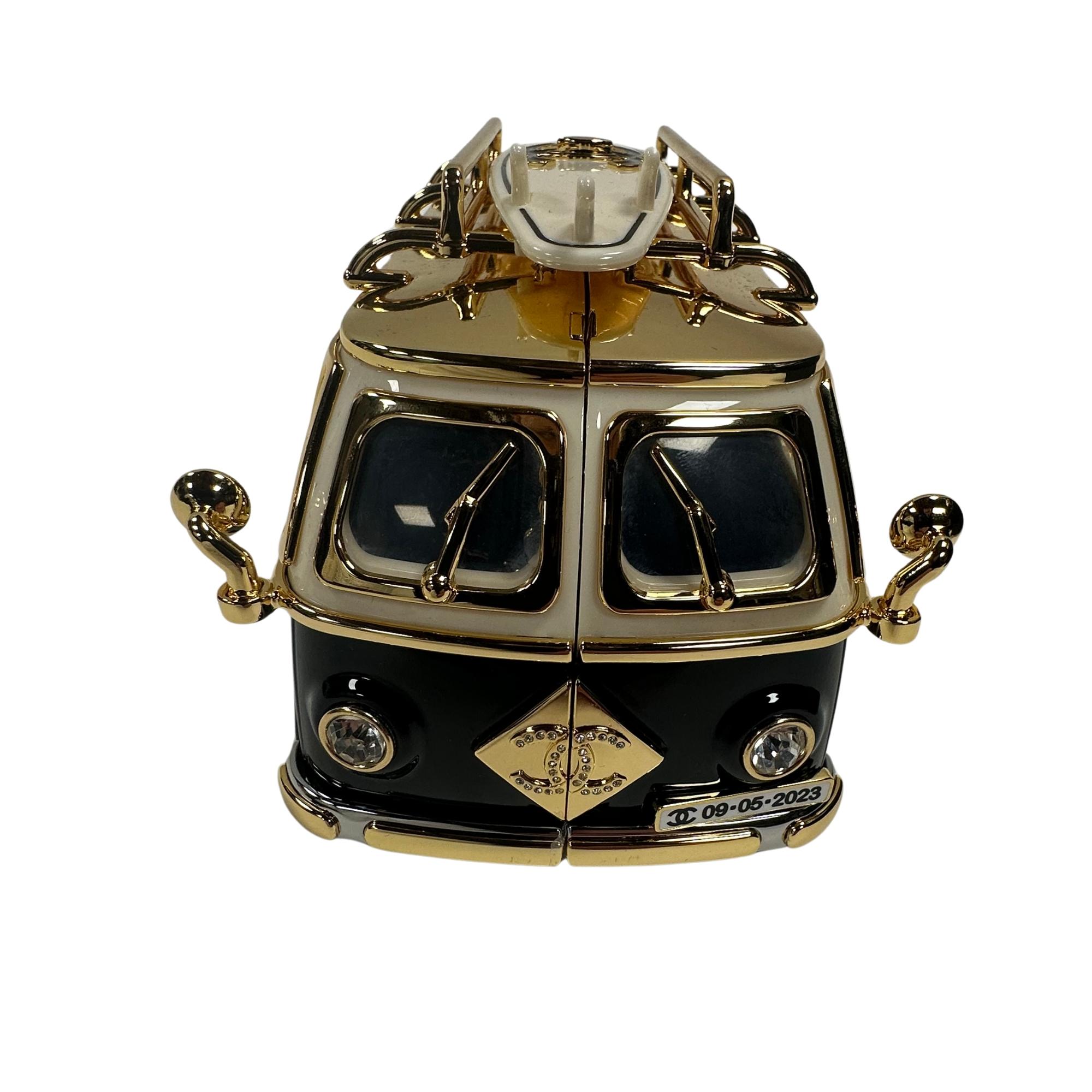 Chanel Gold-tone Plexi Enamel Stras Mini Van Minaudiere For Sale 1