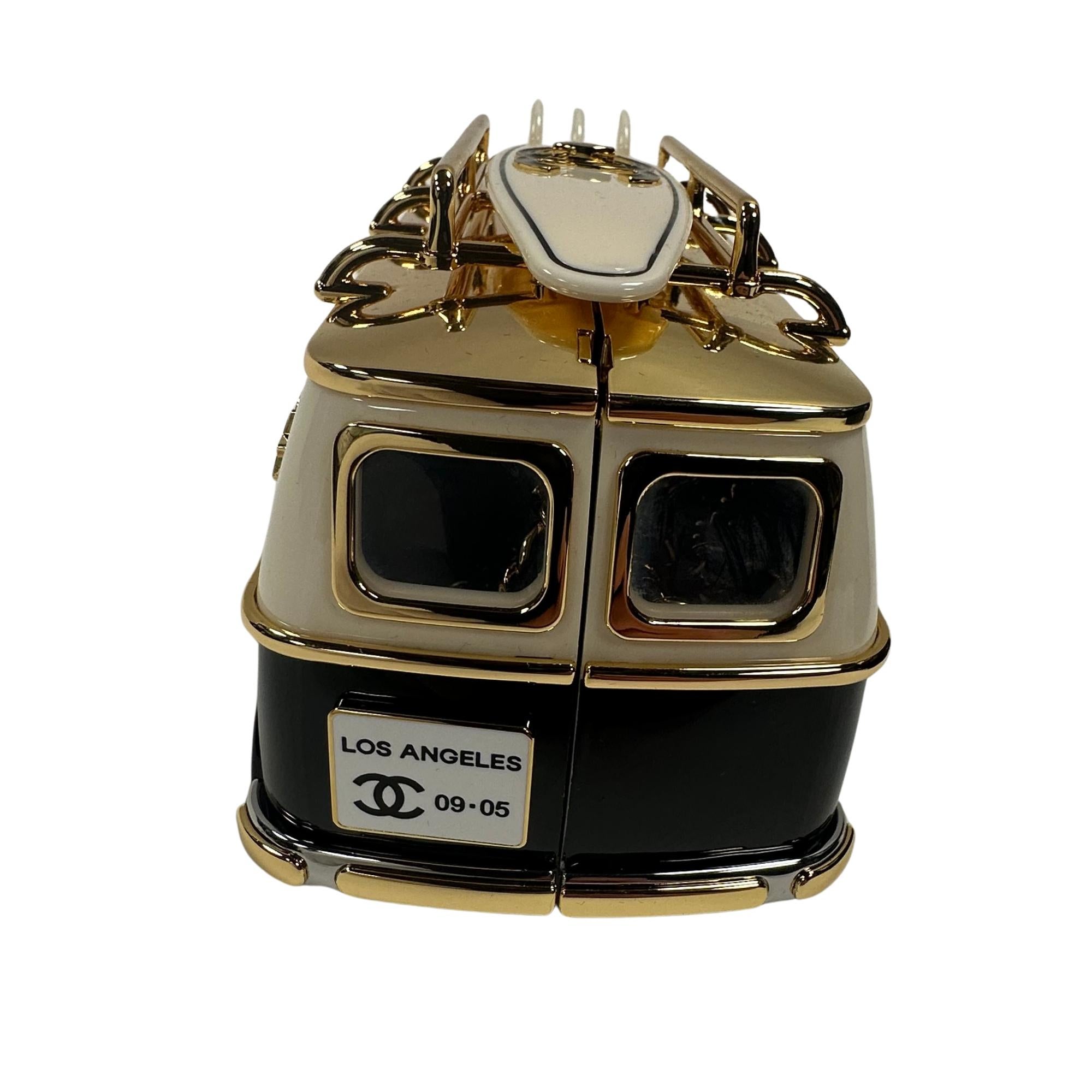Chanel Gold-tone Plexi Enamel Stras Mini Van Minaudiere For Sale 2