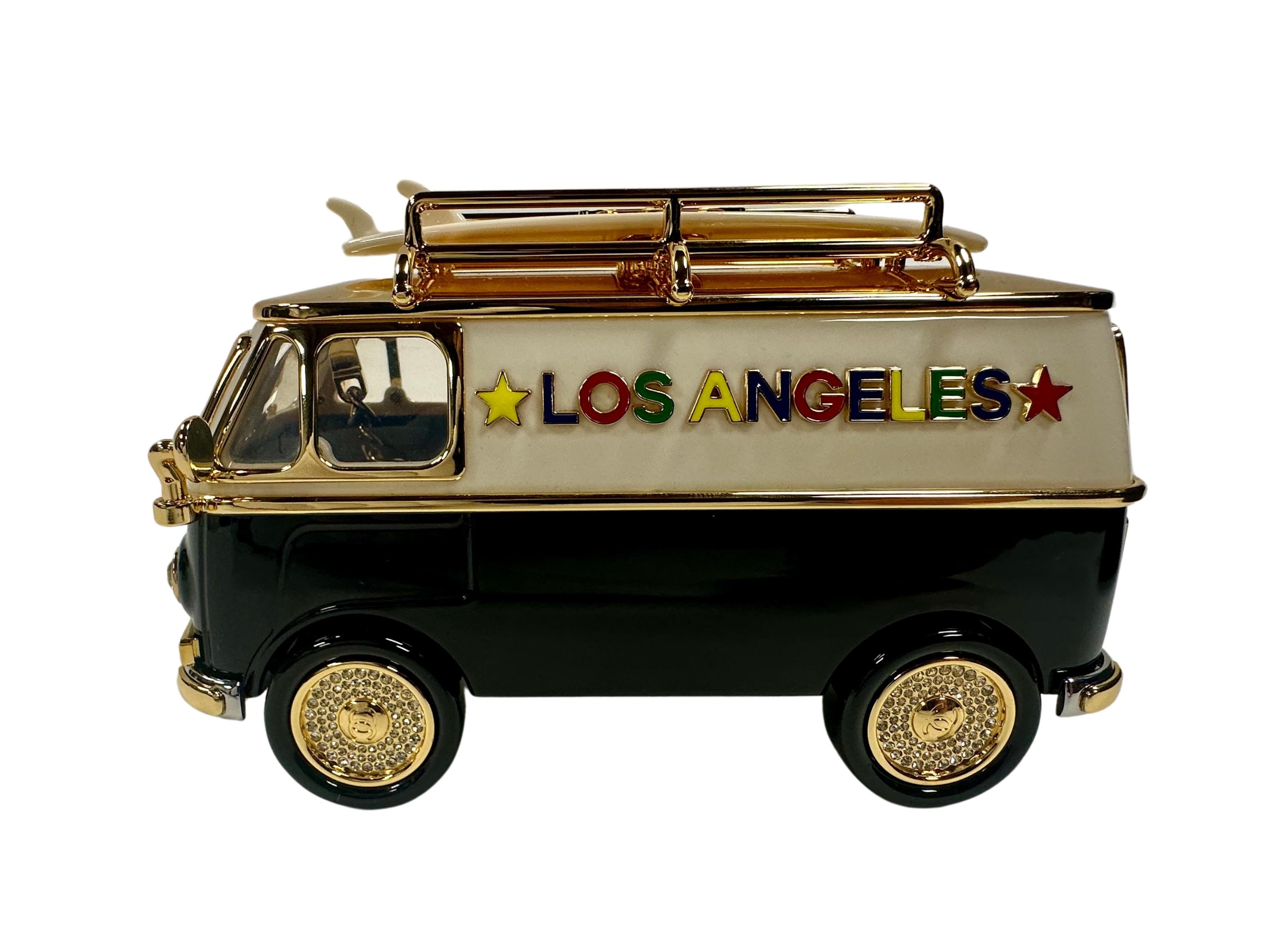 Chanel Gold-tone Plexi Enamel Stras Mini Van Minaudiere For Sale 4