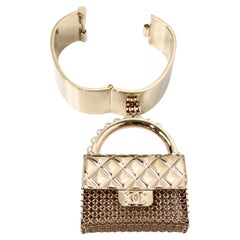 Chanel Gold-Tone Purse Charm Cuff Bracelet 2021