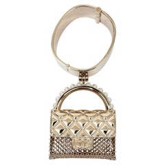Chanel Gold-Tone Purse Charm Cuff Bracelet Jewelry 2021 Collection