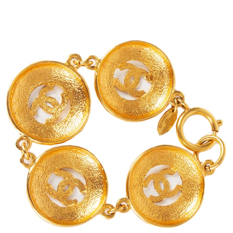 CHANEL goldtone Vintage Bracelet at 1stDibs