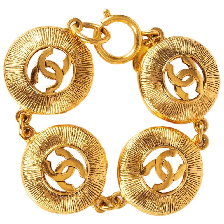 CHANEL goldtone Vintage Bracelet at 1stDibs