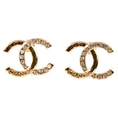 Chanel Gold Tone”CC” Earrings
