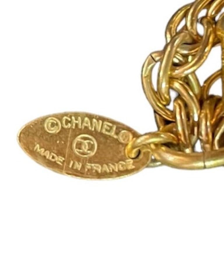 Chanel - Collier de verre en or à deux brins, 1982 Excellent état - En vente à Los Angeles, CA