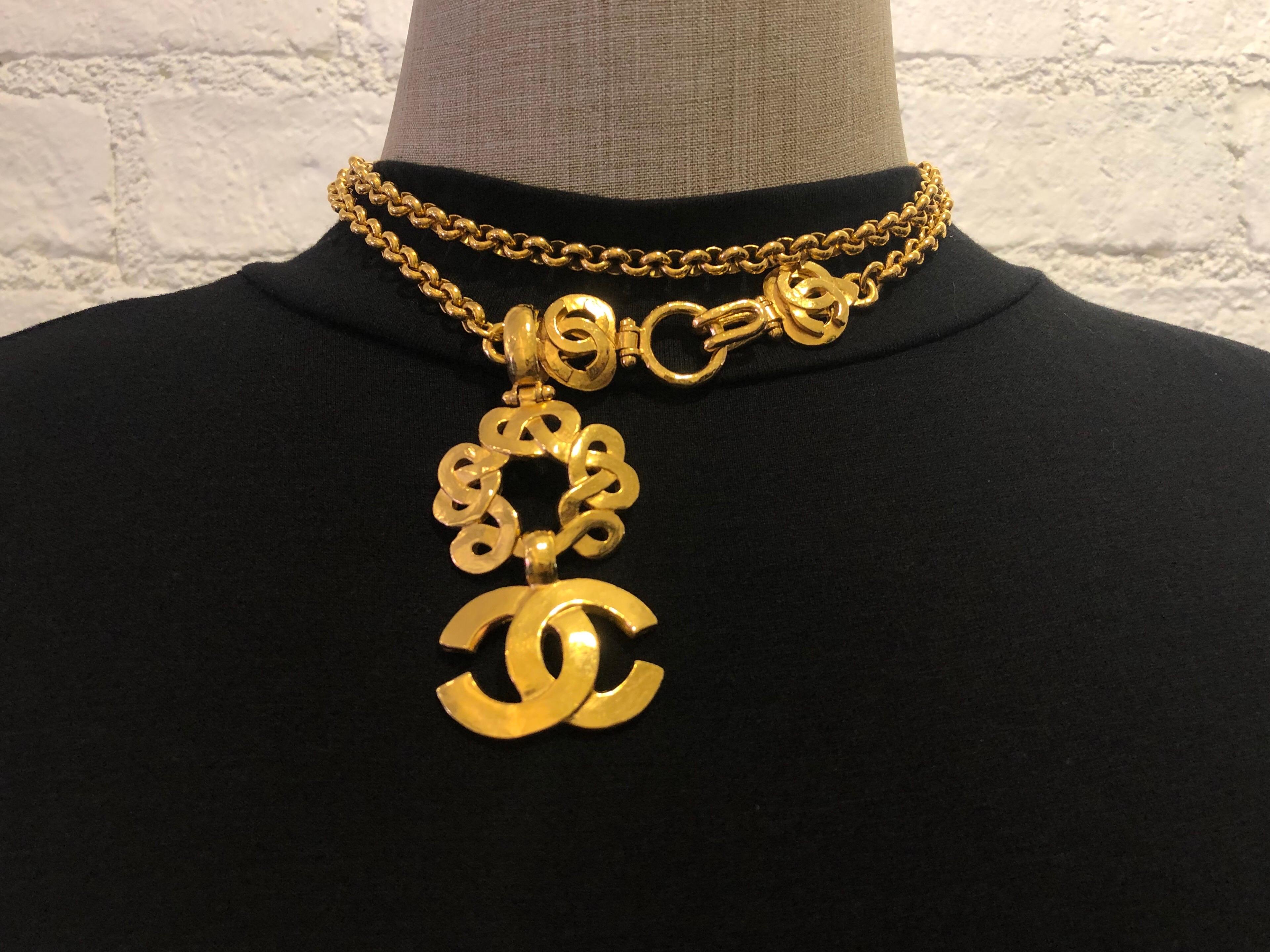 chanel cc charm necklace