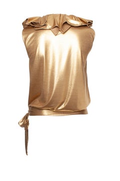 Chanel, Gold top with ruffles and bow