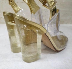 Chanel Gold Transparent Sandals