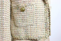 Costume de robe Chanel en tweed métallisé or multicolore