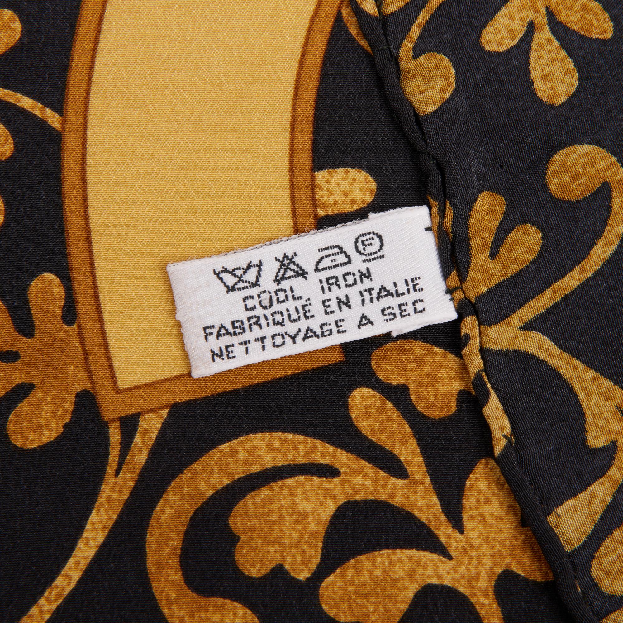 Chanel Gold Vintage CC Silk Scarf In Excellent Condition For Sale In Bishop's Stortford, Hertfordshire