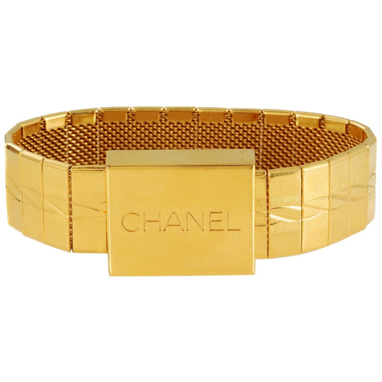 Chanel Gold Watch Band Bracelet at 1stDibs chanel watch band bracelet