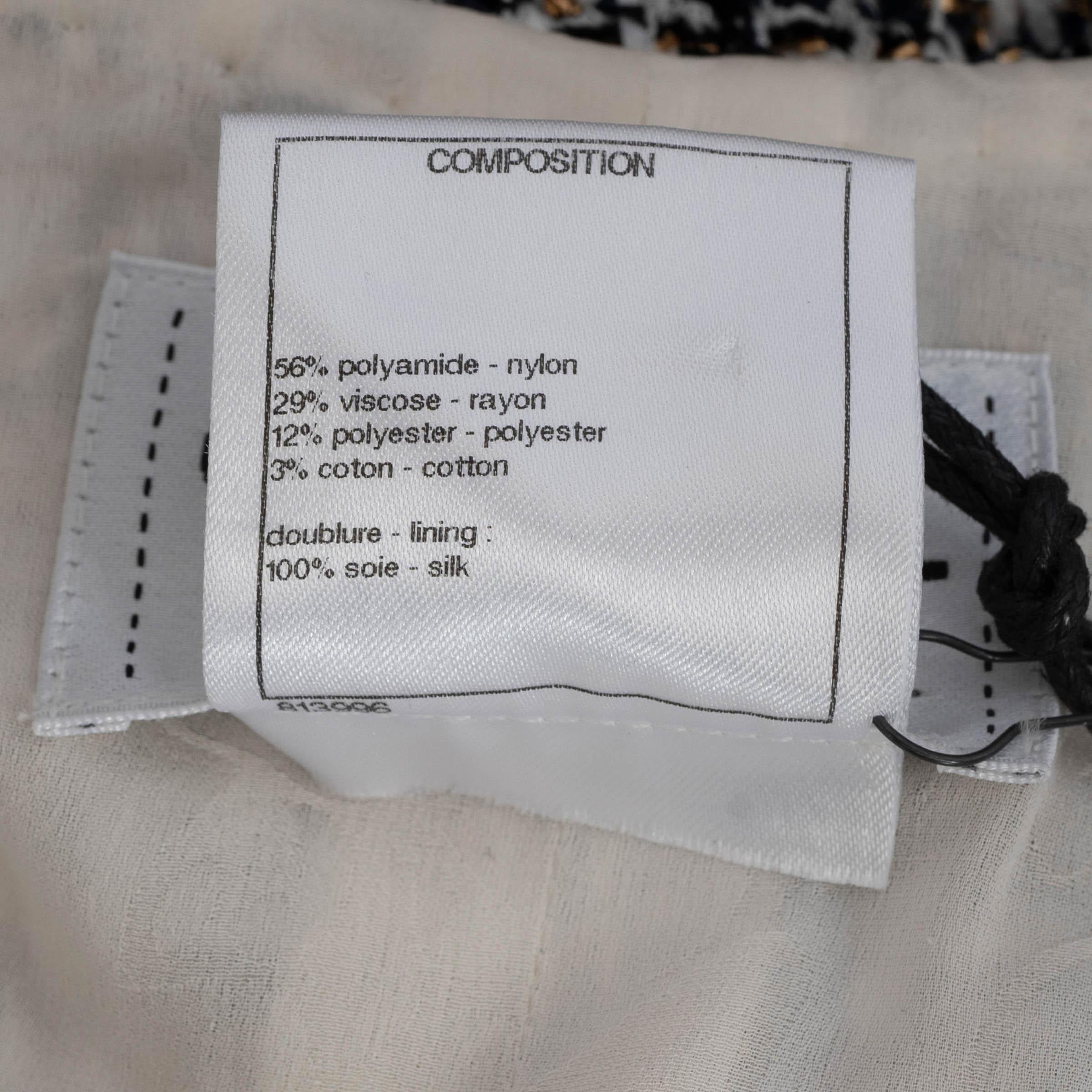 Chanel oro bianco nero 2015 15C DUBAI LUREX TWEED Abito 36 XS in vendita 3