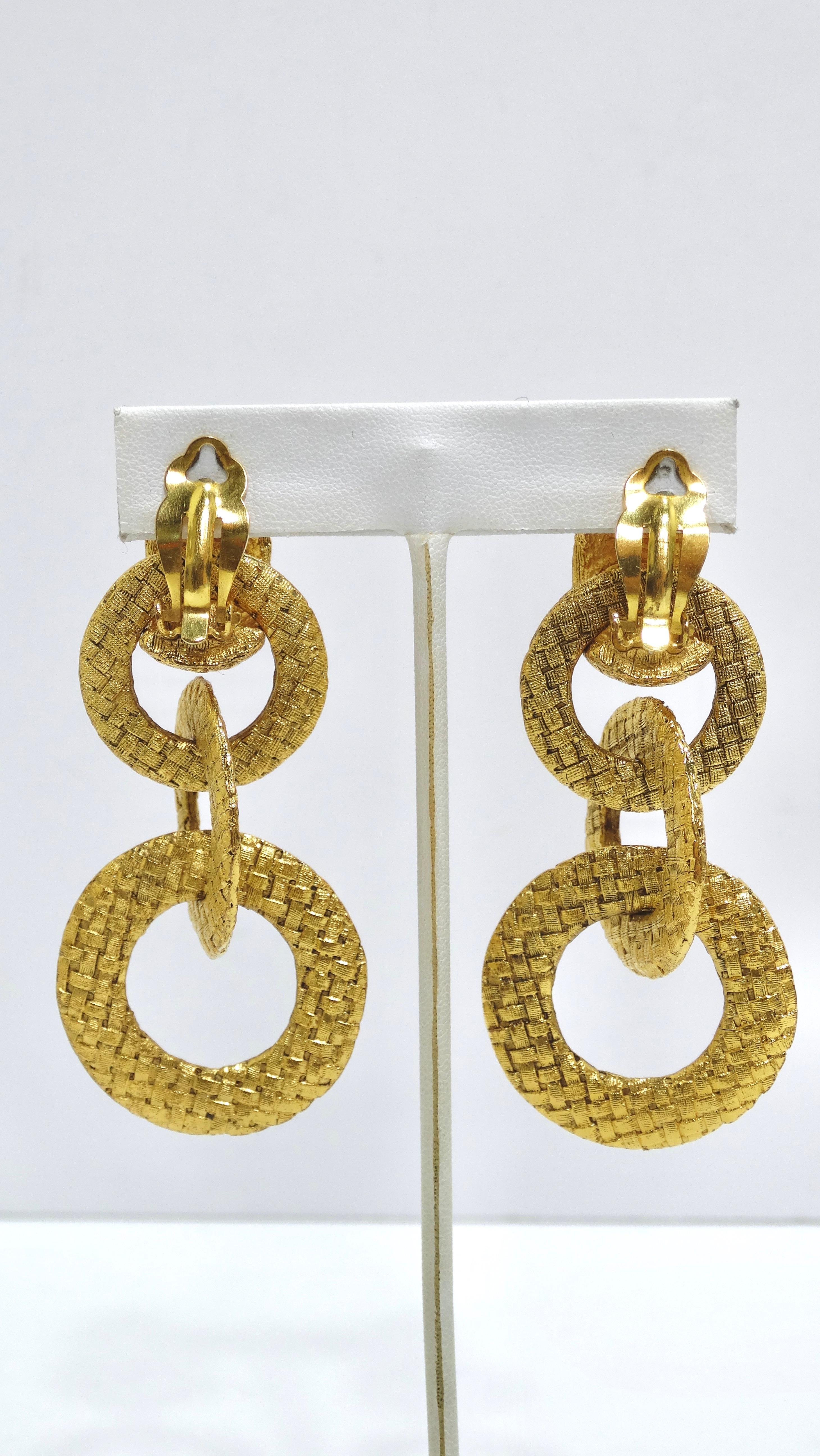 gold chanel dangle earrings