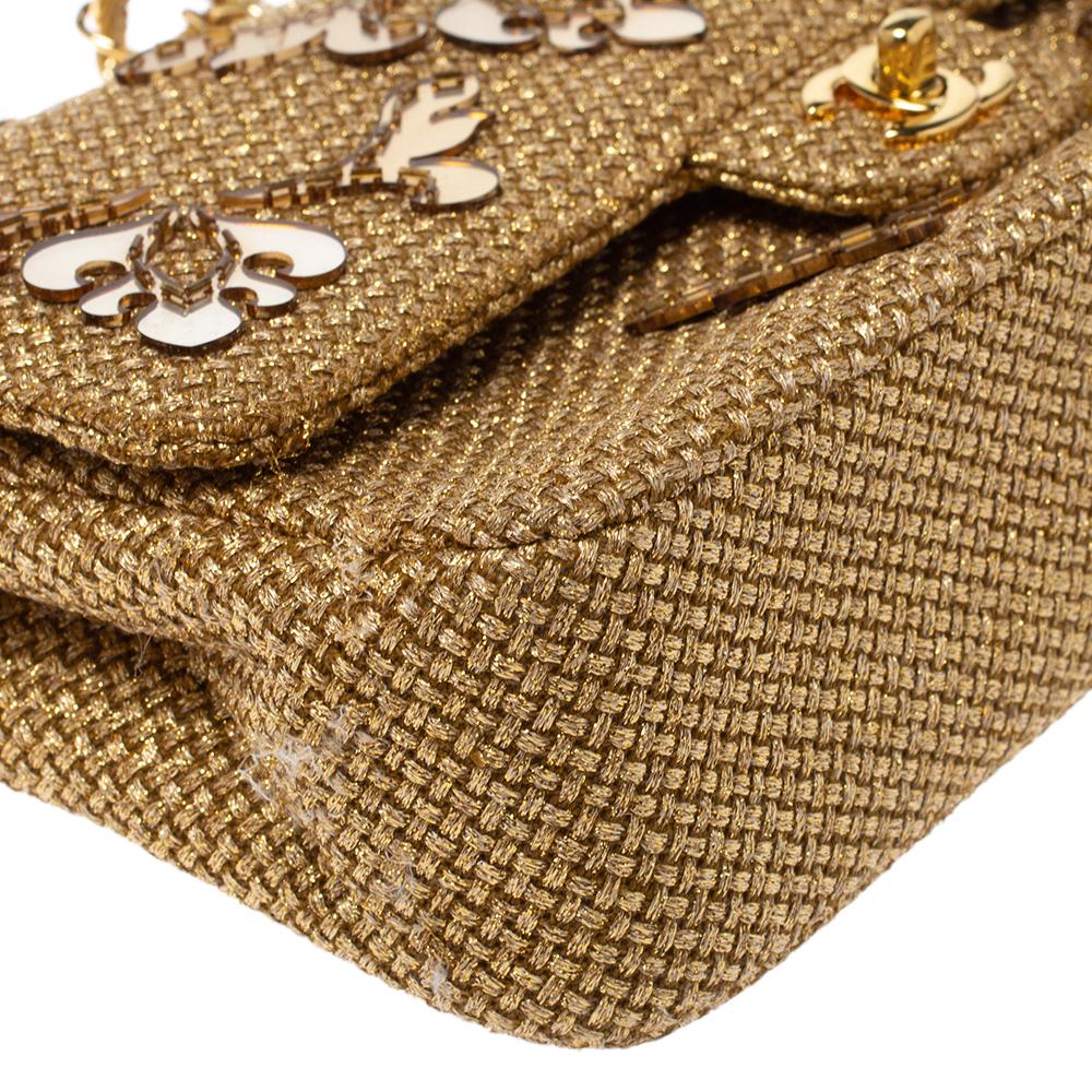 Chanel Gold Woven Raffia Medium Classic Double Flap Bag 3