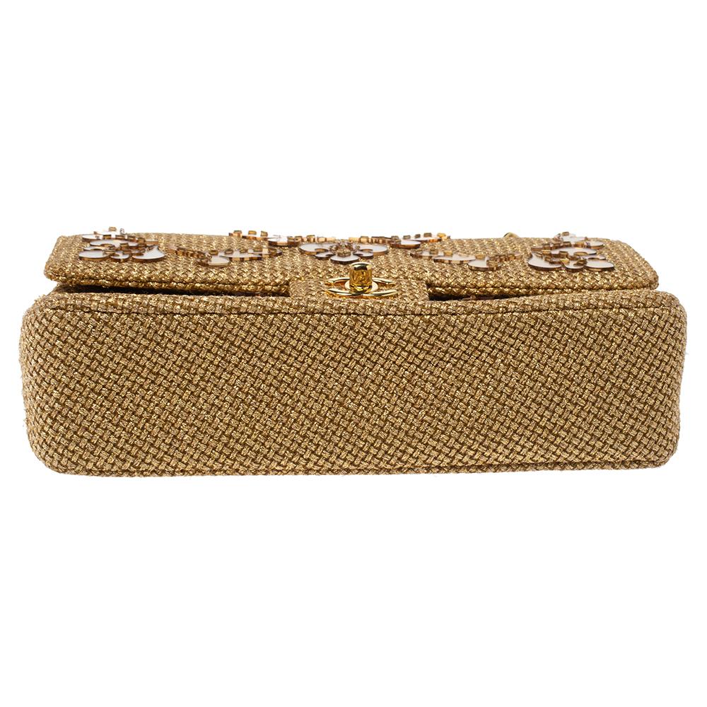 gold woven bag