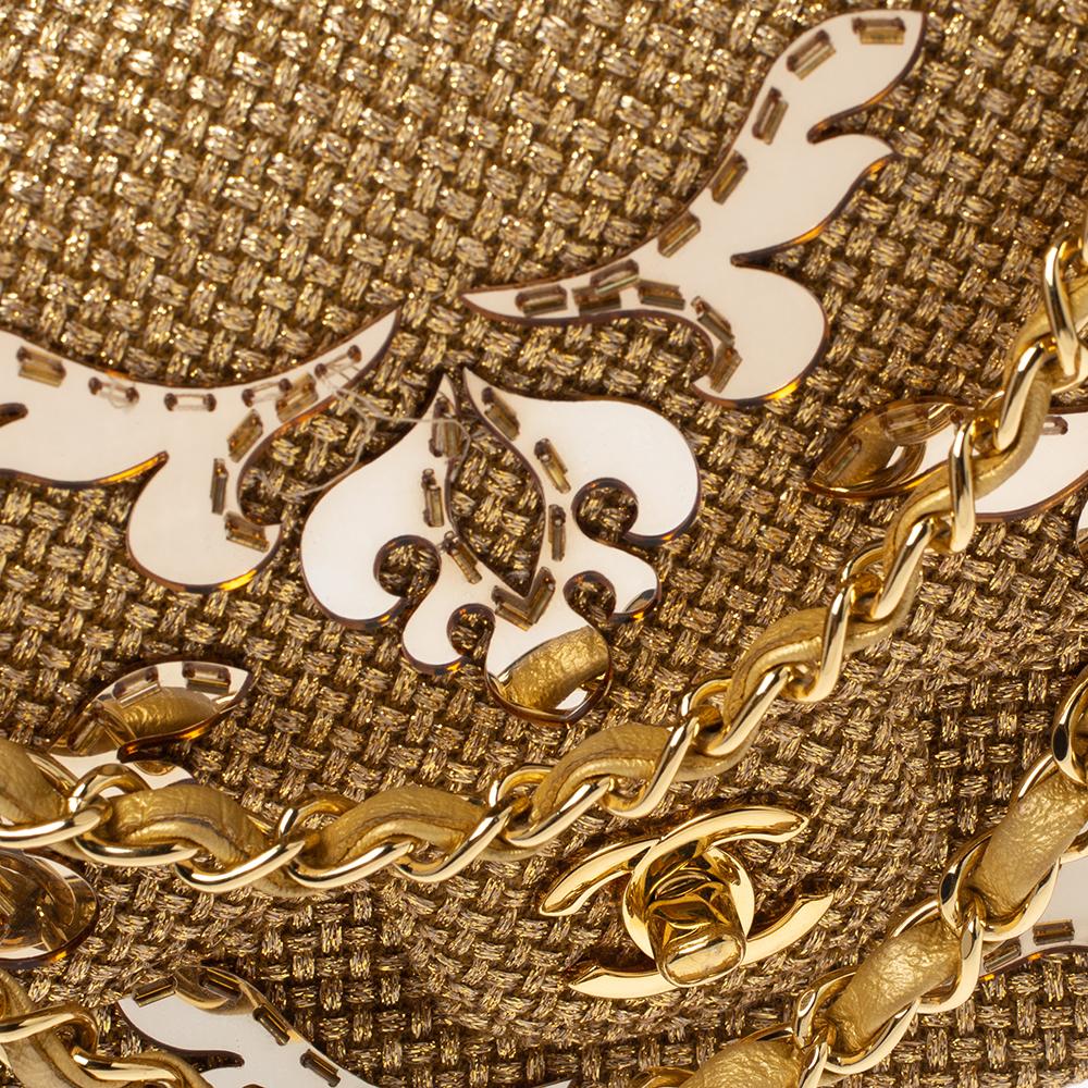 Brown Chanel Gold Woven Raffia Medium Classic Double Flap Bag