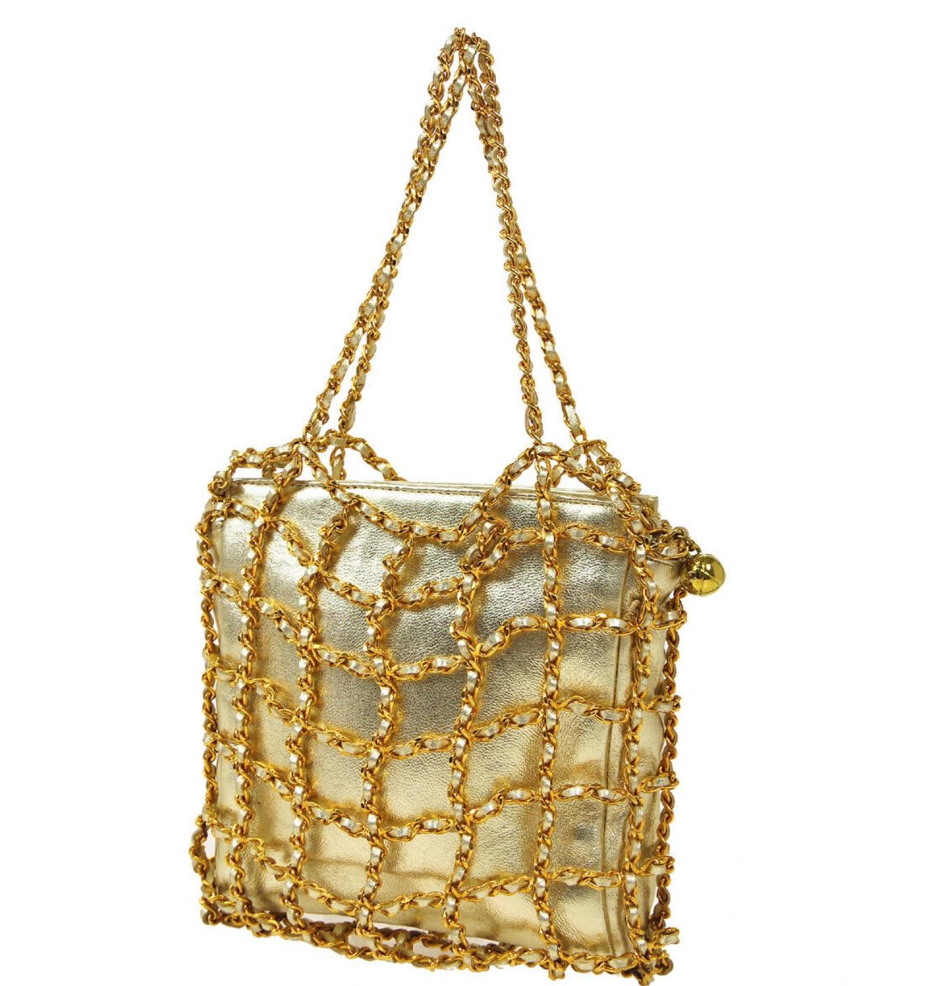 small gold shoulder bag