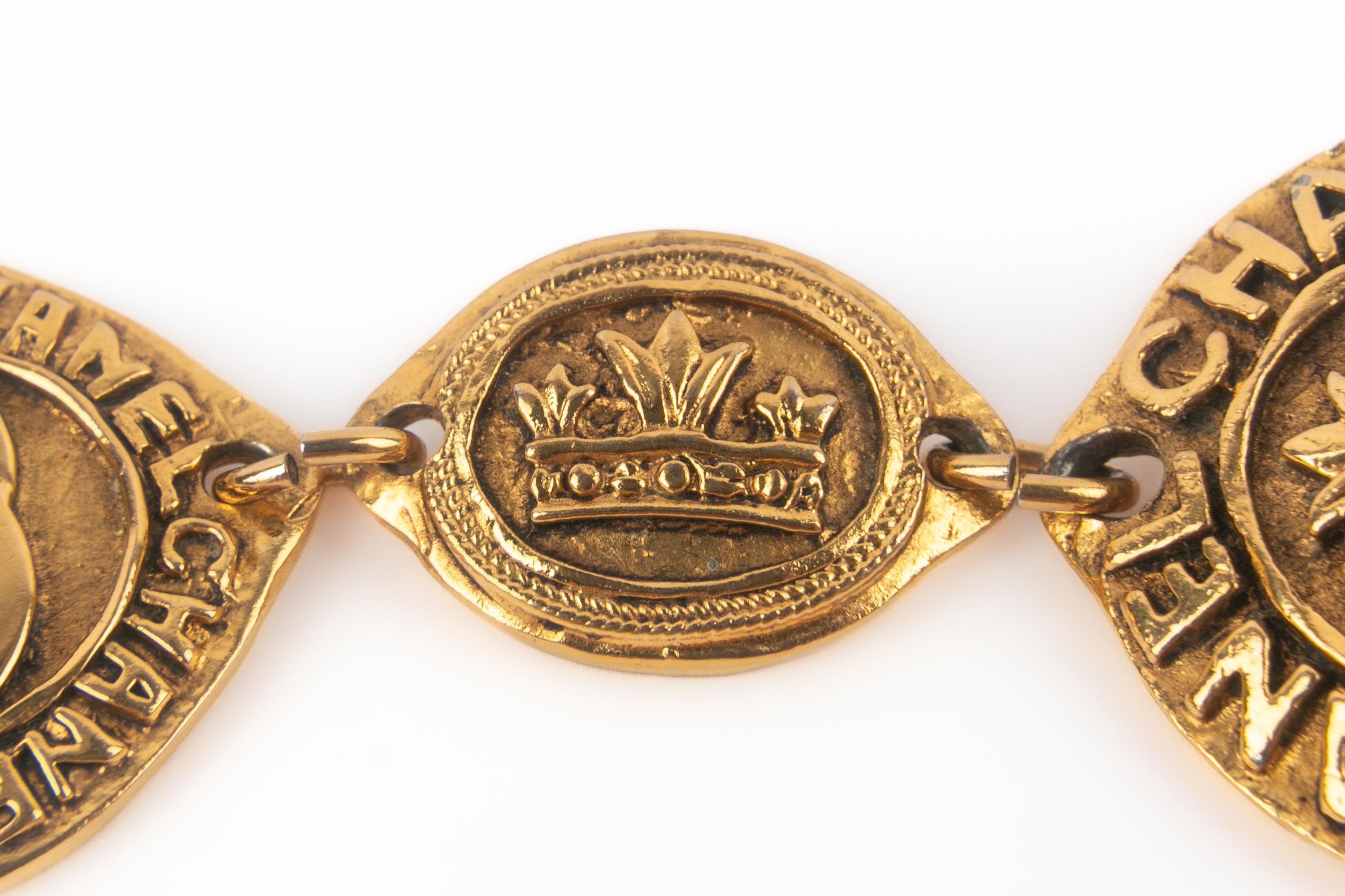 Cinturón dorado Chanel años 1980 en venta 1