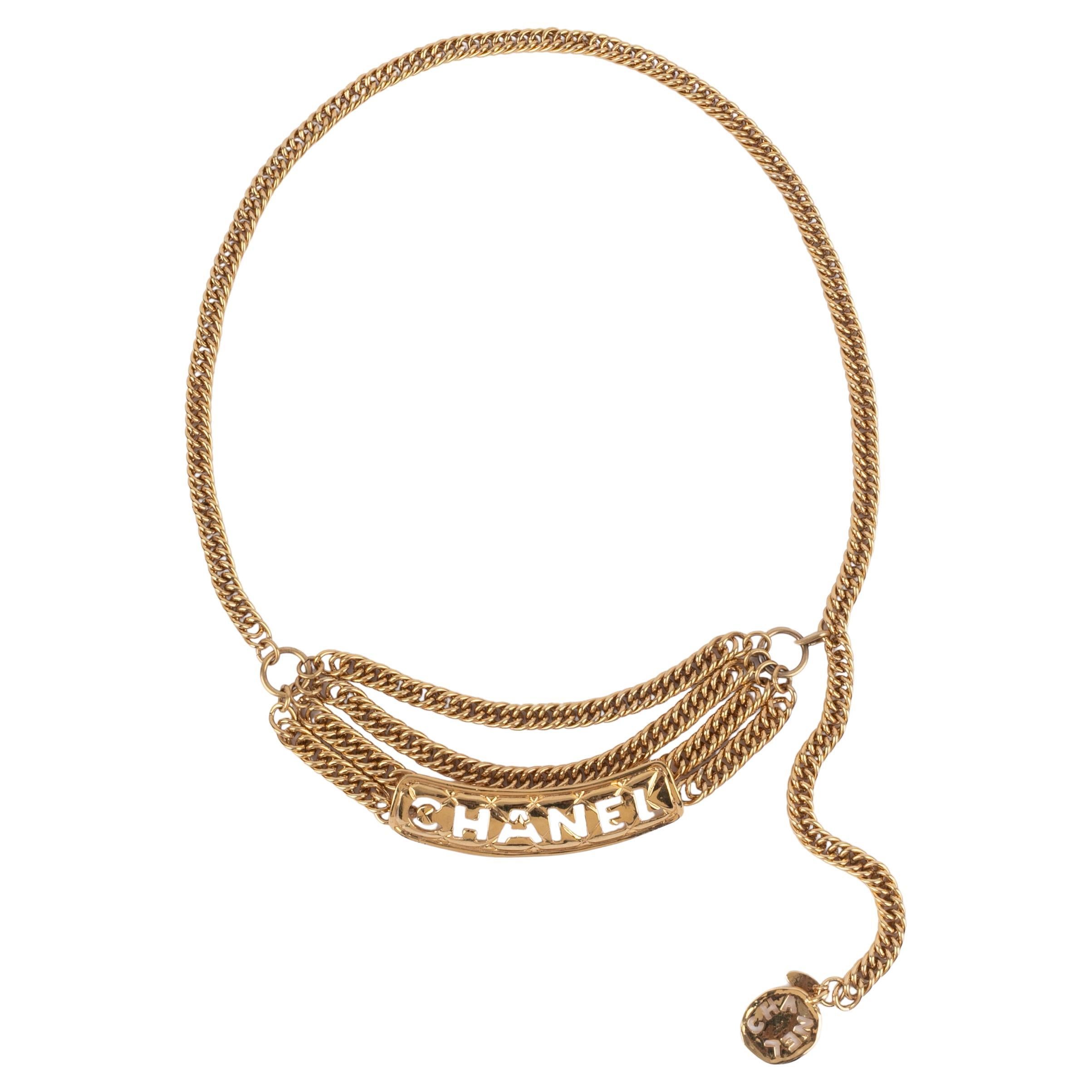 Chanel golden belt 1980s