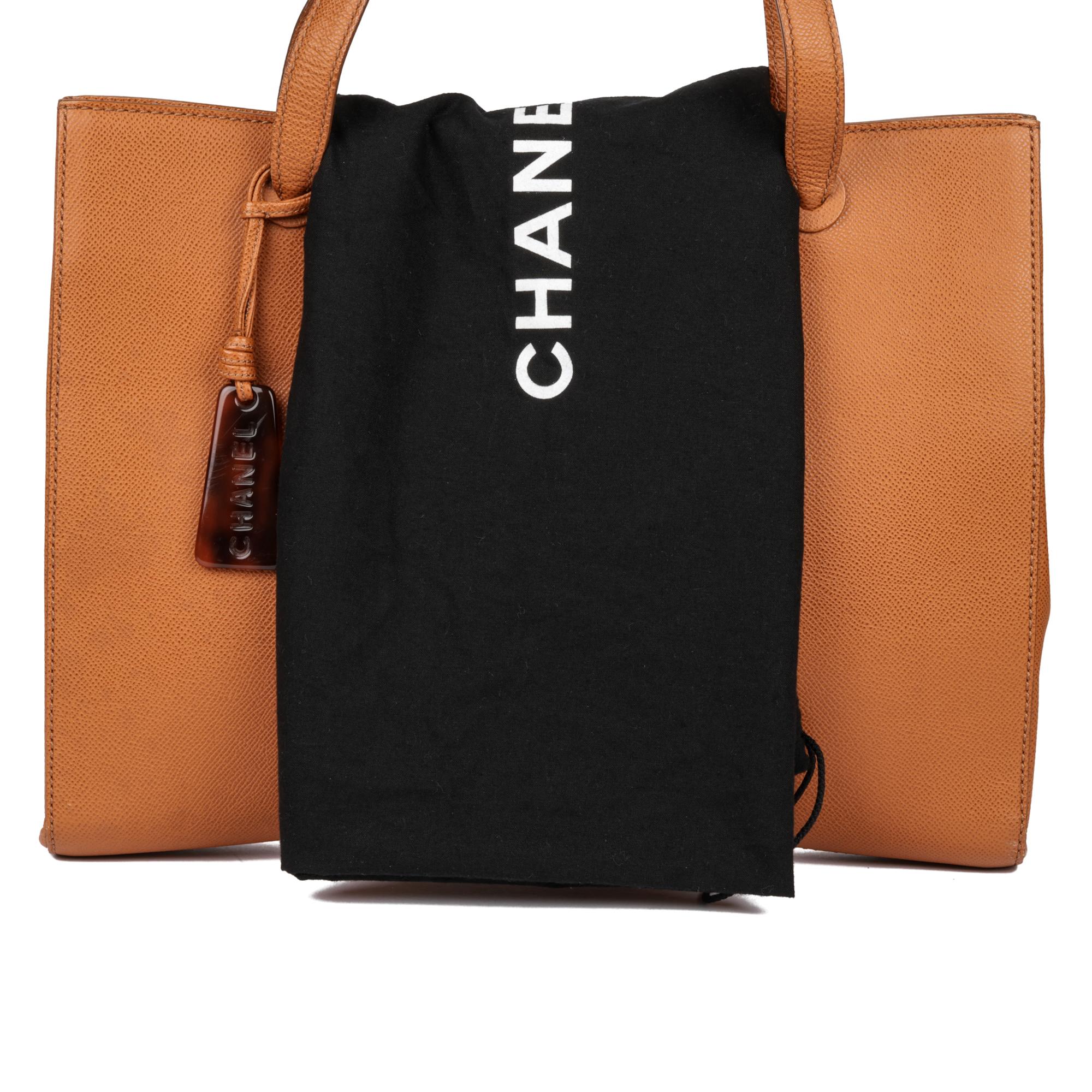 CHANEL Golden Brown Caviar Leather Vintage Timeless Shoulder Tote 7