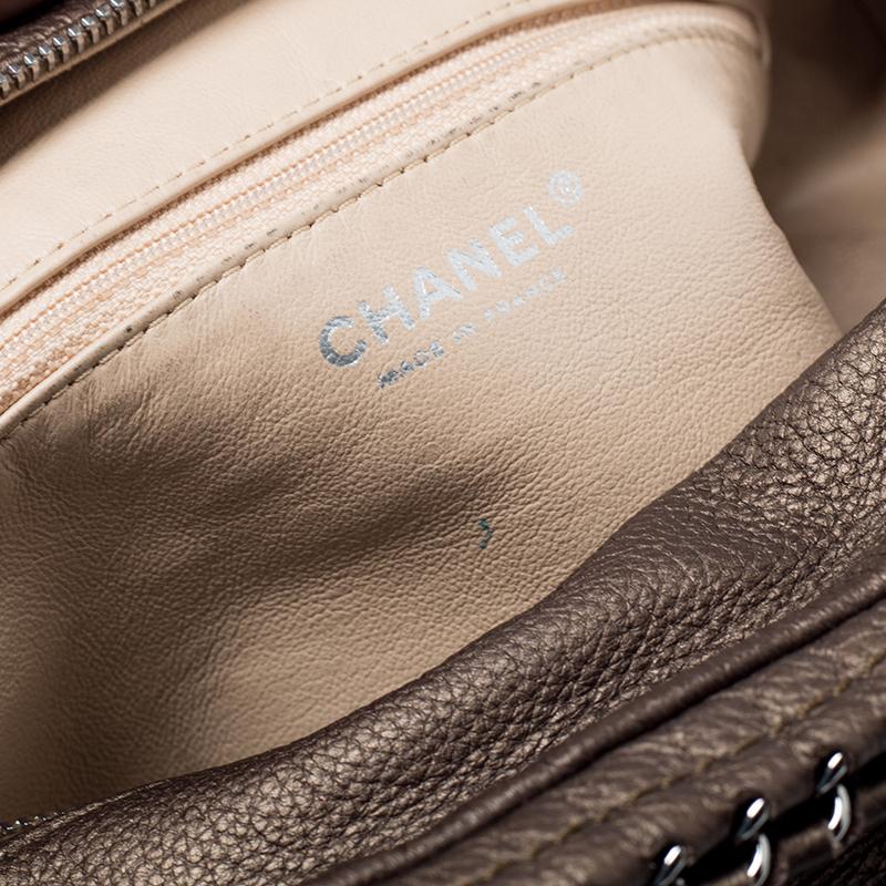 Chanel Golden Brown Leather Medium Luxe Ligne Bowler Bag 4