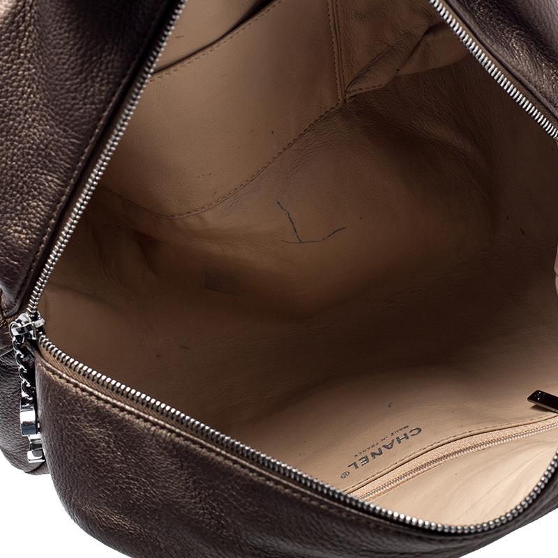 Chanel Golden Brown Leather Medium Luxe Ligne Bowler Bag 3