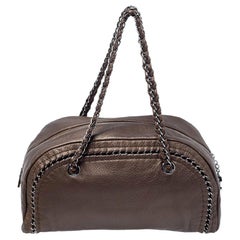 Chanel Golden Brown Leather Medium Luxe Ligne Bowler Bag