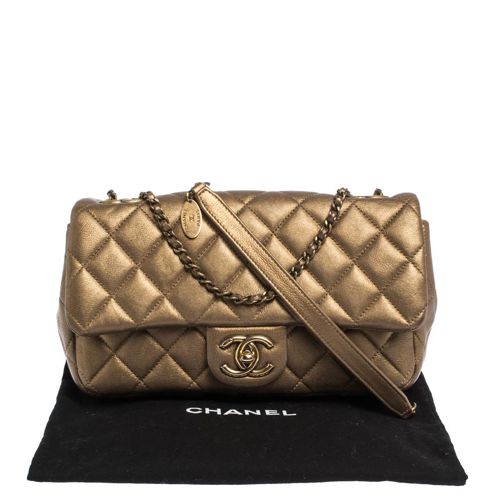 Chanel Golden Brown Quilted Leather Classic Single Flap Bag 10