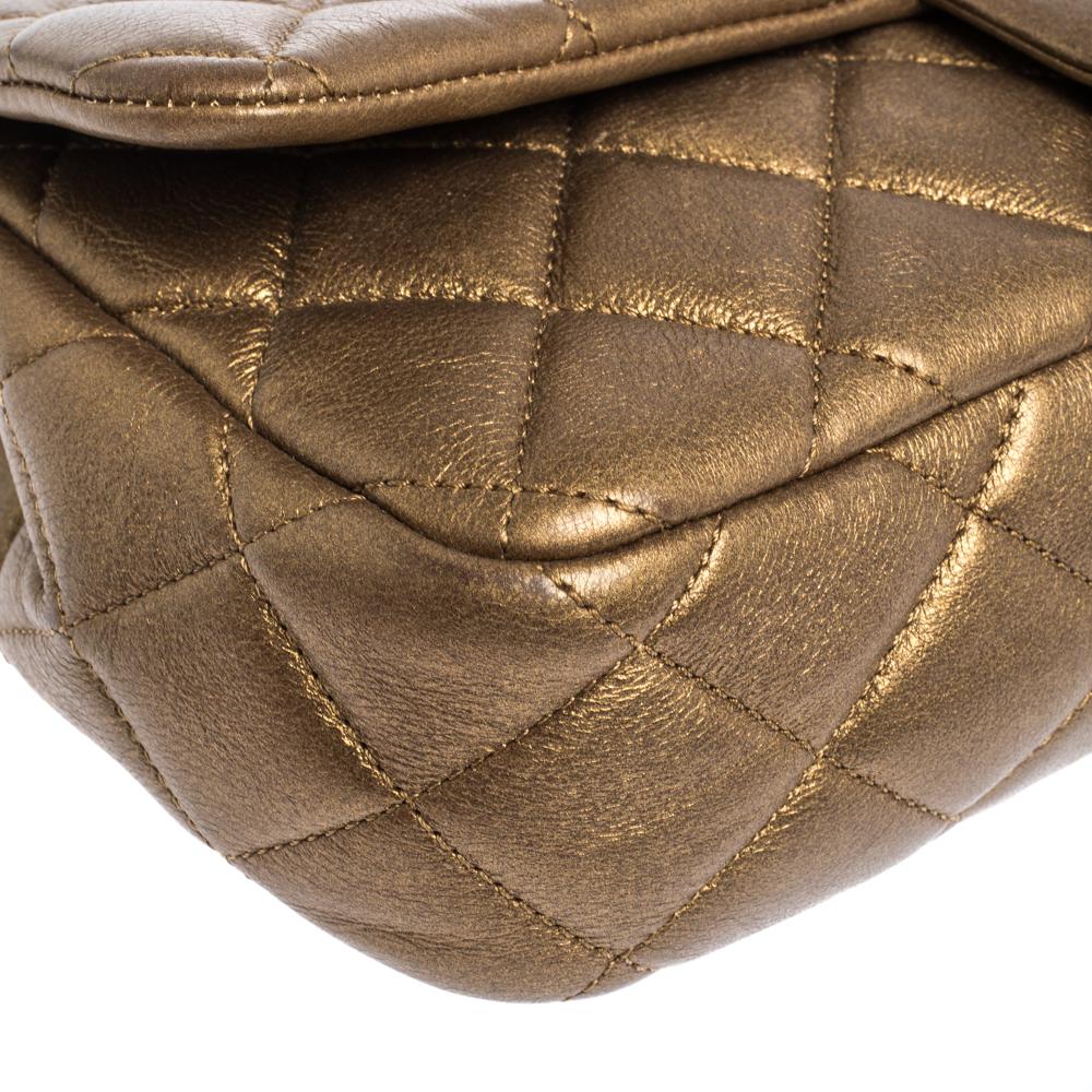Chanel Golden Brown Quilted Leather Classic Single Flap Bag 4