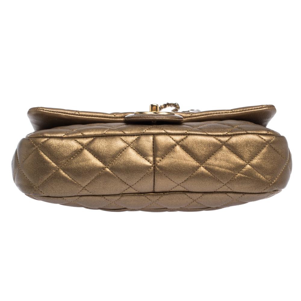 Chanel Golden Brown Quilted Leather Classic Single Flap Bag 5