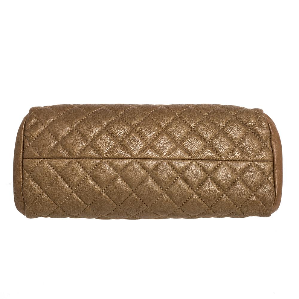 Chanel Golden Brown Quilted Leather Small Just Mademoiselle Bowler Bag 1