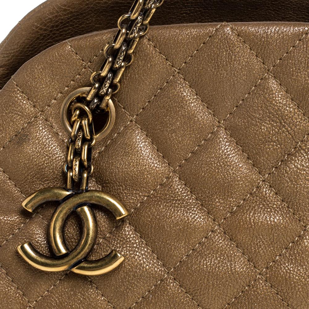 Chanel Golden Brown Quilted Leather Small Just Mademoiselle Bowler Bag 5