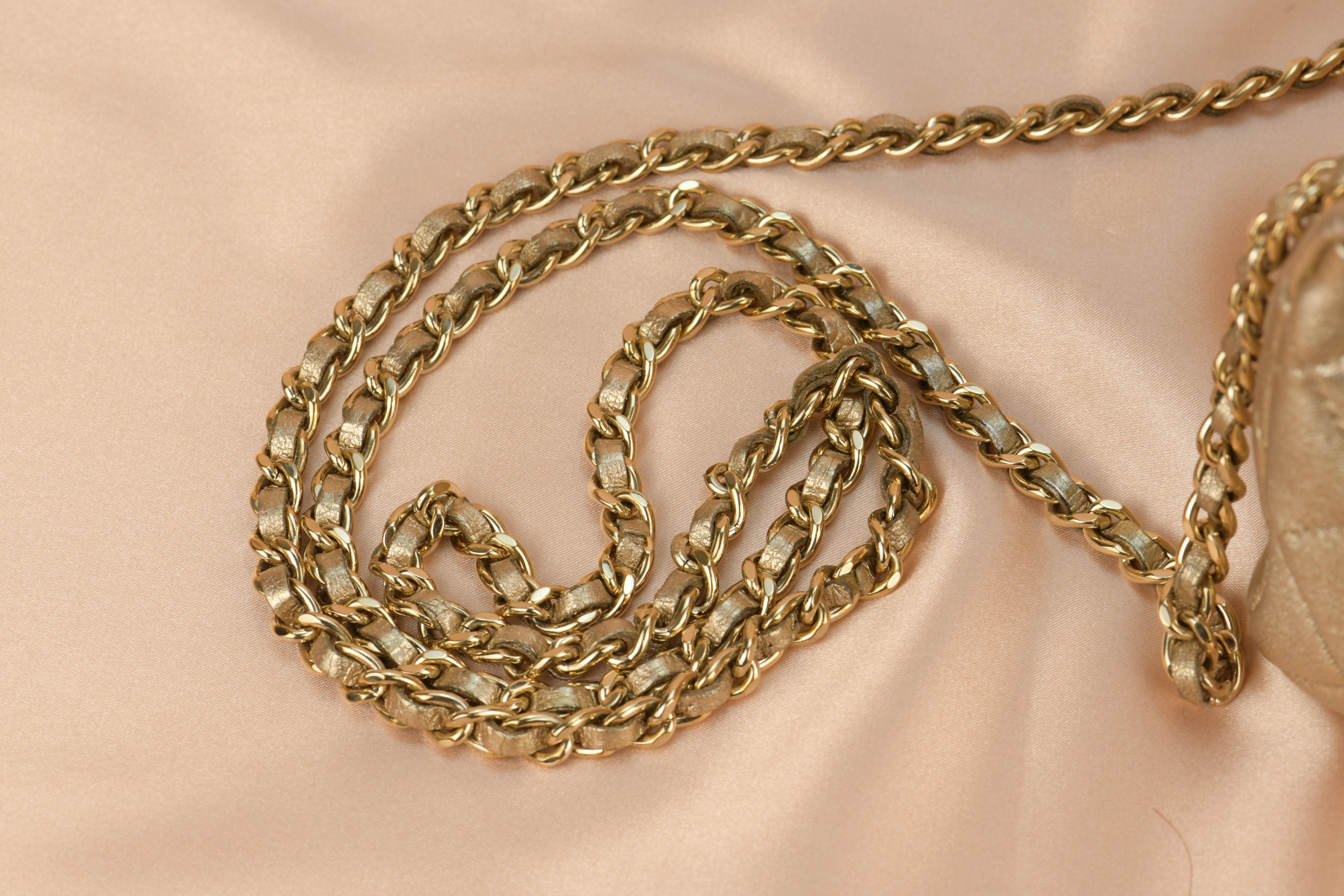 Chanel Golden Camellia Embellished Quilted Lambskin Mini Flap Bag 8