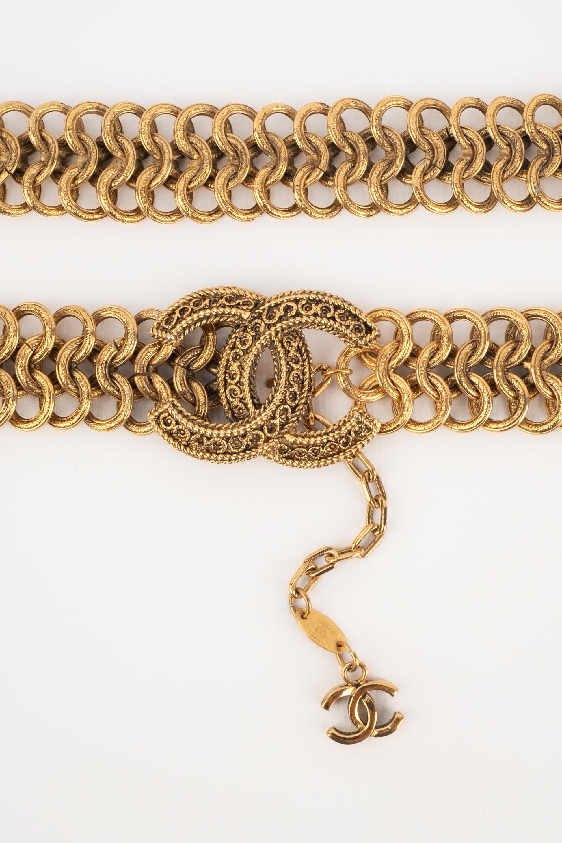 Chanel - (Made in France) Golden chain belt with a cc buckle. A 1985 Collection.

Additional information:
Condition: Very good condition
Dimensions: Length: from 86 cm to 90 cm
Period: 20th Century

Seller Reference: CCB51

