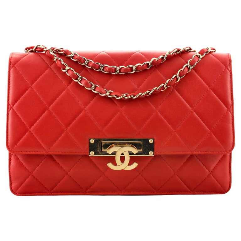 Chanel Gold Patent Stripe Jumbo Classic Flap Bag For Sale at 1stDibs