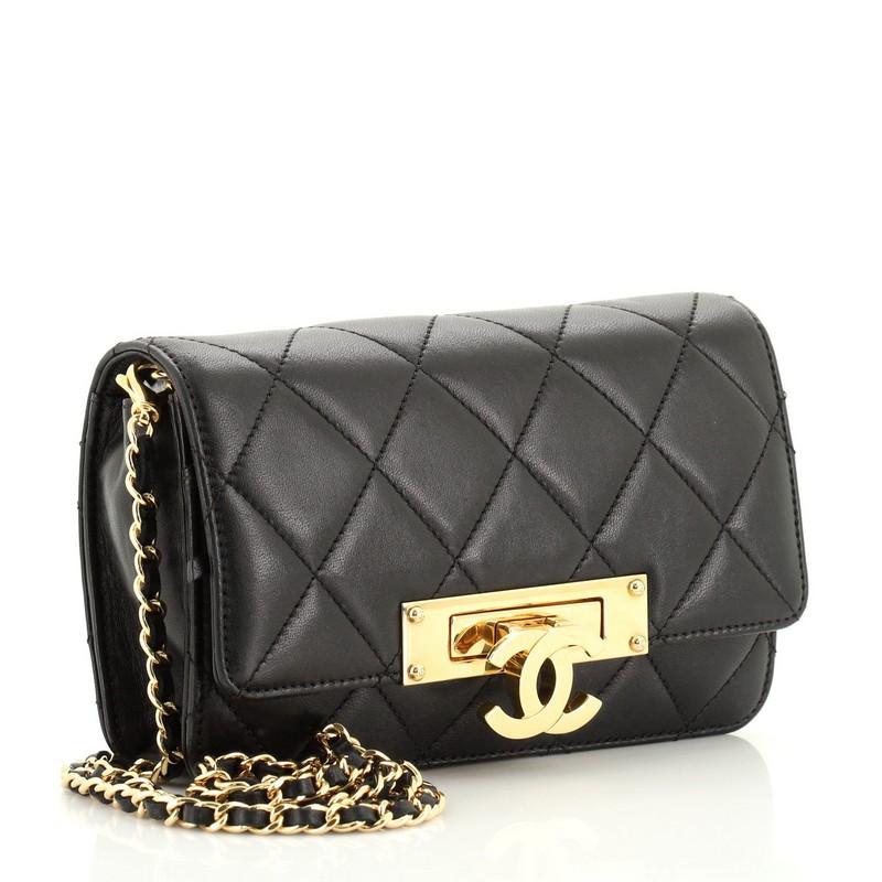 Black Chanel Golden Class Wallet on Chain Quilted Lambskin
