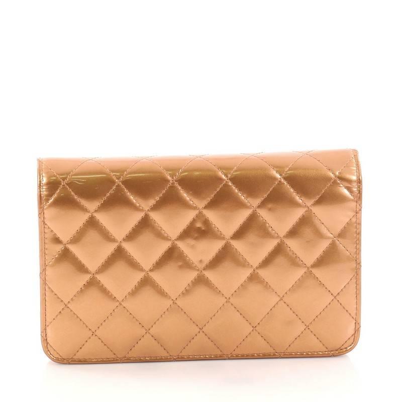 Brown Chanel Golden Class Wallet on Chain Quilted Patent