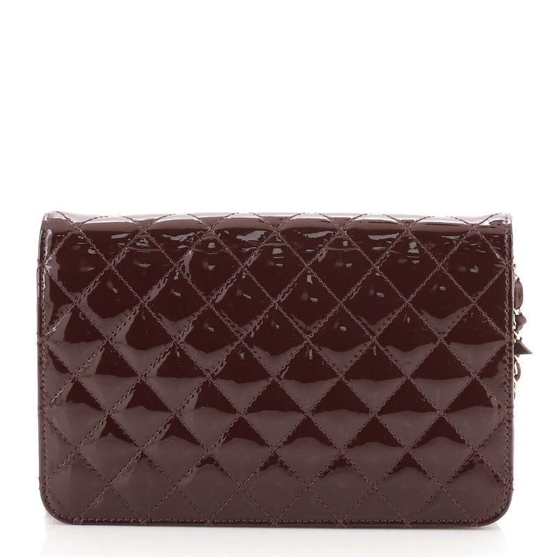 Black Chanel Golden Class Wallet on Chain Quilted Patent