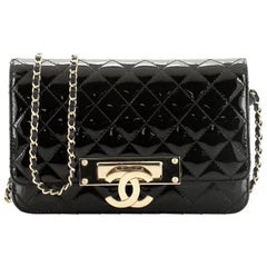 Chanel Golden Class Wallet On Chain Quilted Patent 