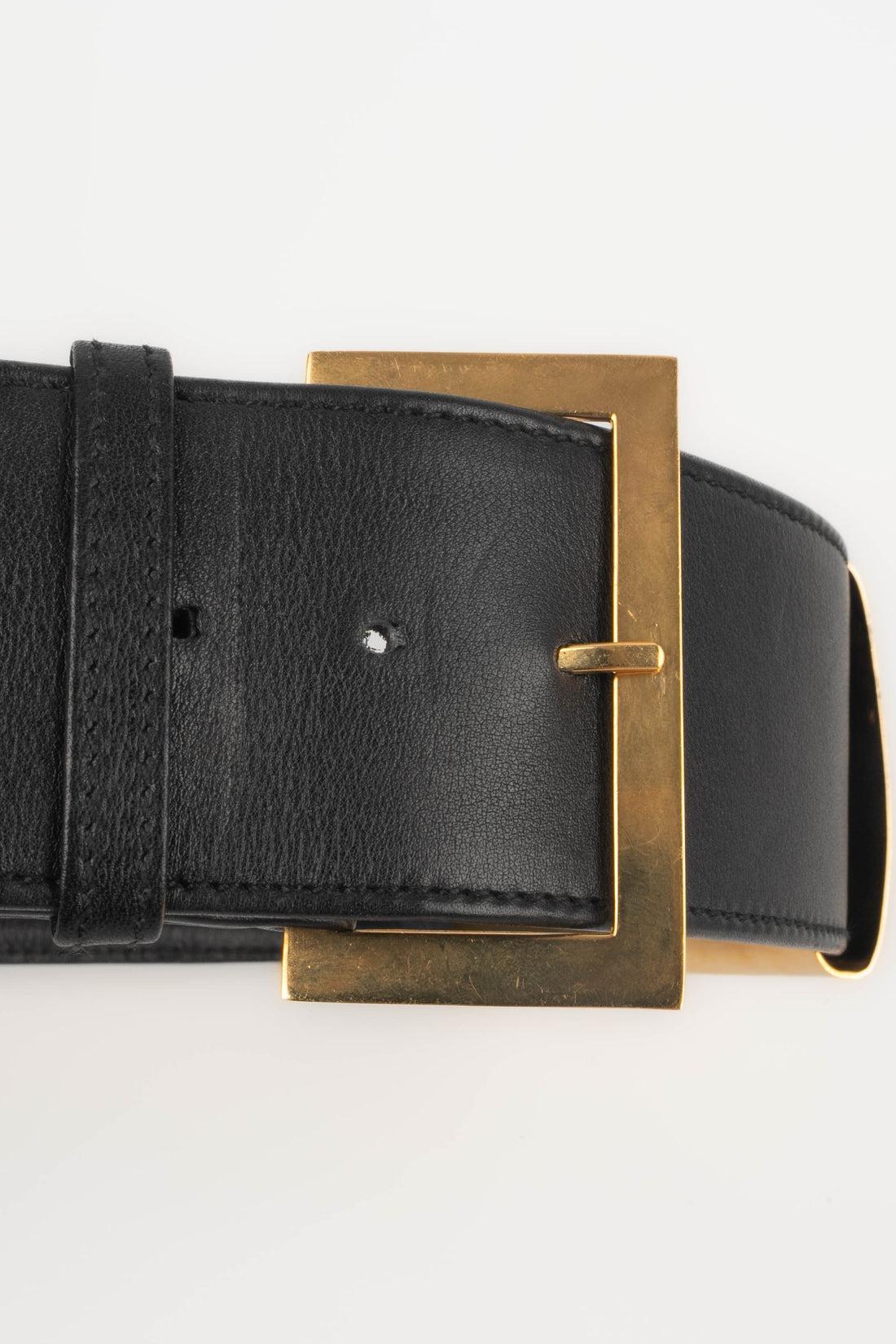 Chanel Golden Metal and Black Leather 'Boxer' Belt, 1997 3