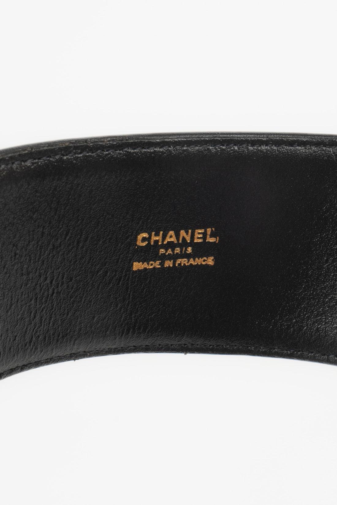 Chanel Golden Metal and Black Leather 'Boxer' Belt, 1997 4
