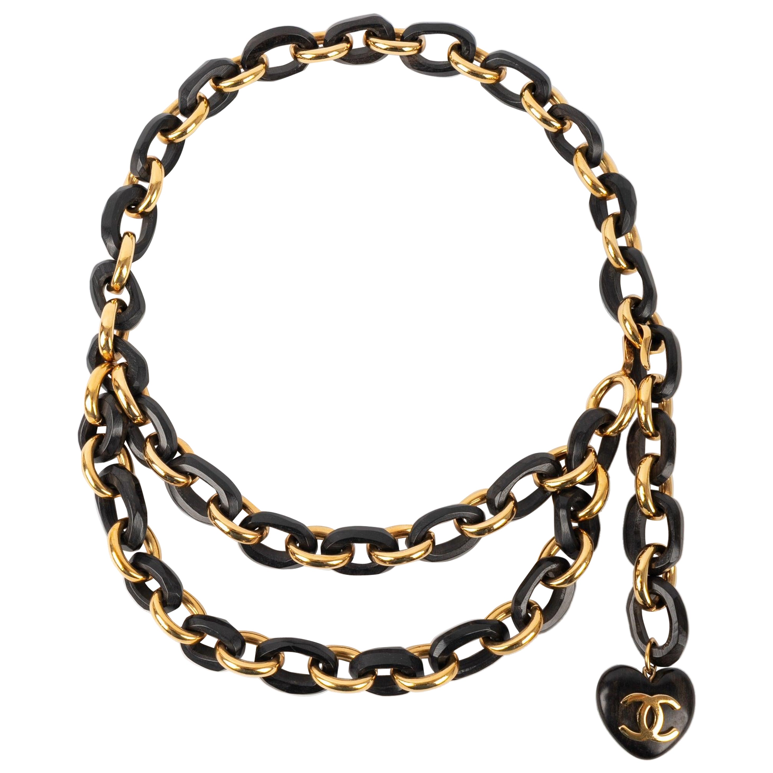 Chanel Golden Metal And Wood Belt, 1992