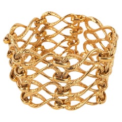Chanel Golden Metal Articulated Bracelet