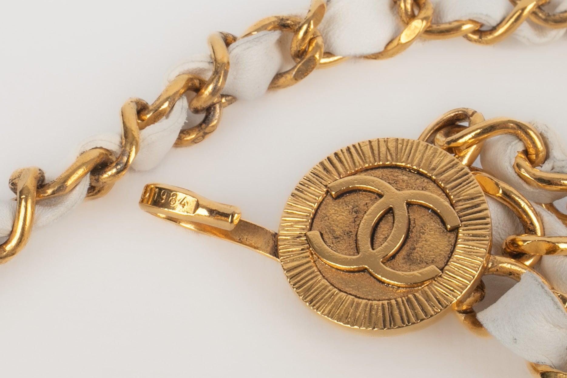 Beige Chanel Golden Metal Belt, 1985s