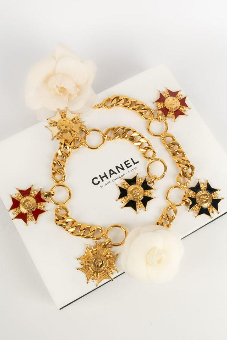 Chanel Golden Metal Belt and Multicolored Enamel 4