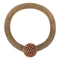 Cintura Chanel in metallo dorato con pasta di vetro, 1997