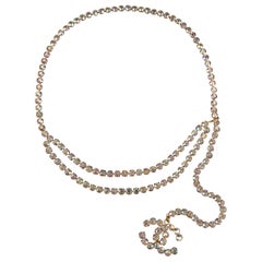 Chanel Golden Metal Belt with Rhinestones, 1995